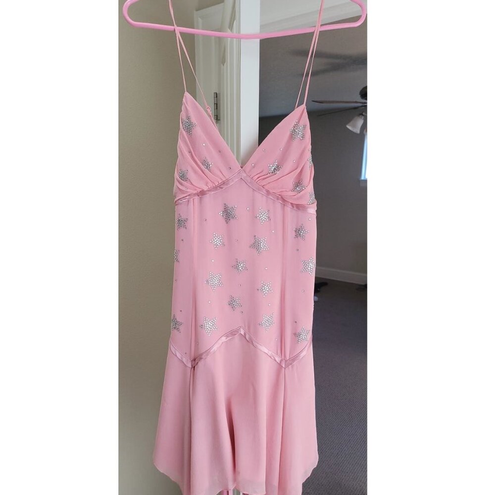Authentic Betsey Johnson Pink Stars Sequin Dress from 2000s - Excellent Cond!!